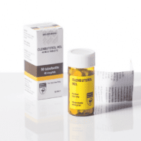 Clenbuterol package and bottle with leaflet.