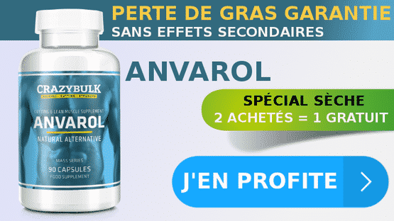 Diet supplement promotion with Anvarol bottle.
