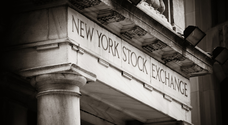 New York Stock Exchange building exterior sign.